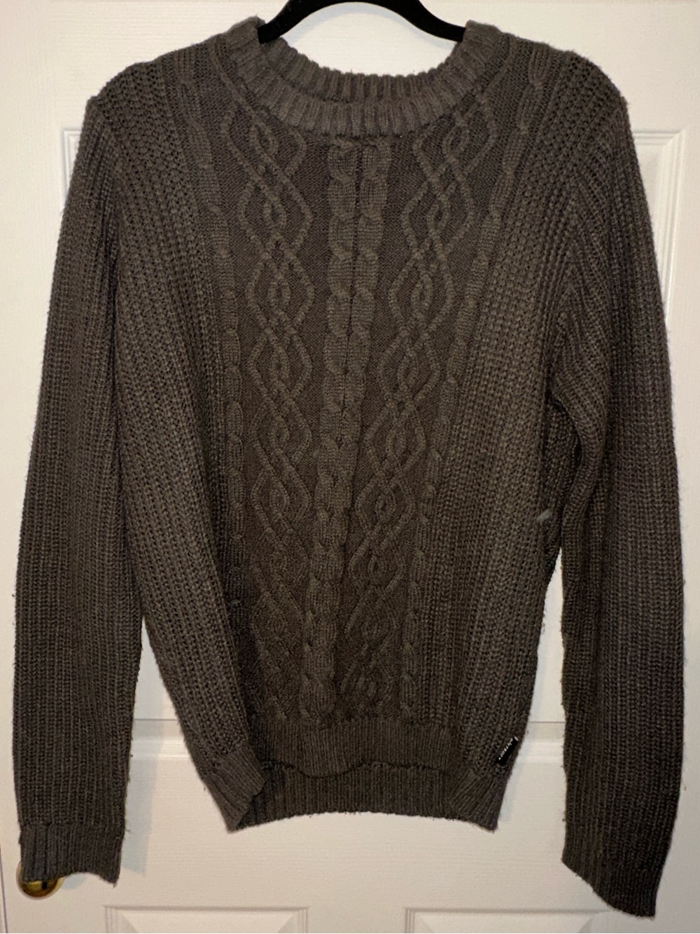 ASOS Gray Crewneck Cable Knit Sweater